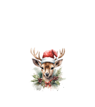 Festive Reindeer model alb pe tricou