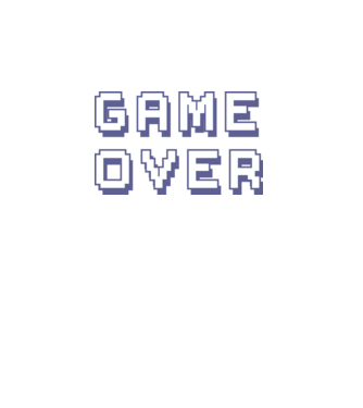 Game Over model alb pe tricou