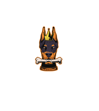 Rege Doberman model negru pe tricou