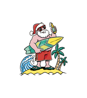 Santa Claus Summer model nisipiu pe tricou