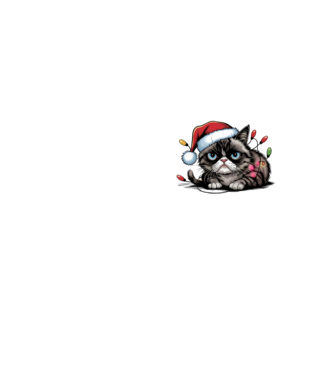 Christmas Spirit Grumpy Cat Negru model galben neon pe tricou