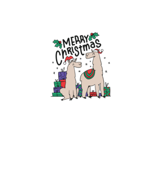 Alpaca de Crăciun model alb pe tricou