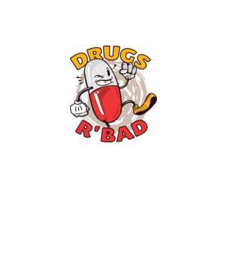 Drogurile sunt rele model alb pe tricou