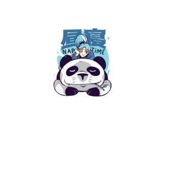 Anime Panda relaxare model alb pe tricou