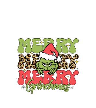 Merry Grinchmas model alb pe tricou
