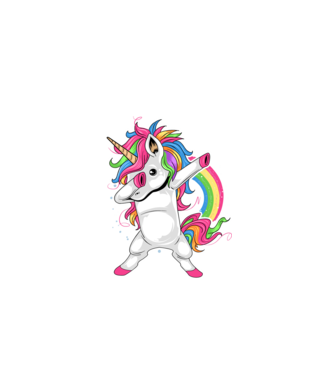 Unicorn Dab model albastru închis pe tricou