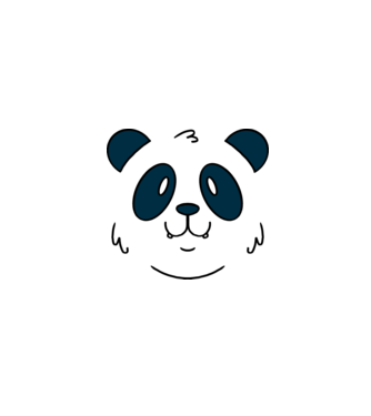 Cap de panda model alb pe tricou