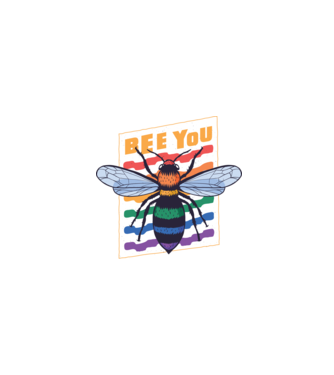 Bee You Pride model negru pe tricou