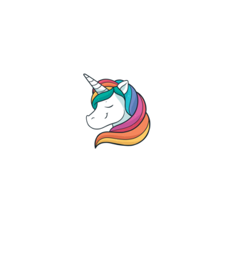 Cap de unicorn model alb pe tricou