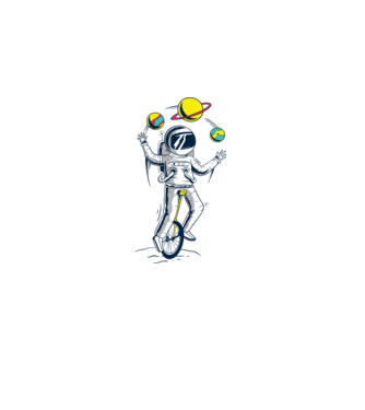 Jongler Astronaut model albastru deschis pe tricou