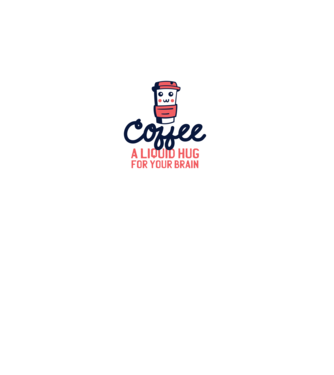 Cafea - o îmbrățișare lichidă pentru creier model alb pe tricou