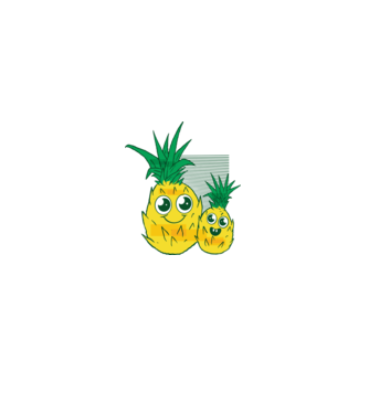 Familie Ananas model turcoaz pe tricou