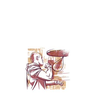 Pugilist model alb pe tricou
