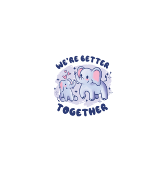 'We''re Better Together Elephant' model liliachiu pe tricou