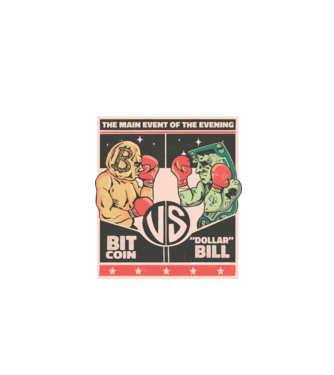 Bitcoin Vs Dolarul SUA model negru pe tricou