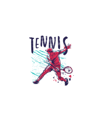 Tennis model alb pe tricou