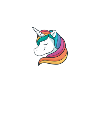 Cap de unicorn model alb pe tricou