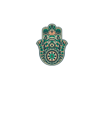 Mână Hamza - Mâna lui Dumnezeu Mandala model alb pe tricou