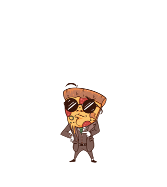 Agent de pizza în Costum model nisipiu pe tricou
