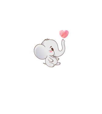 Elefant drăguț model gri pe tricou