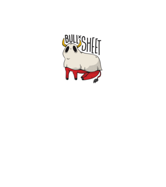 Bull sheet model alb pe tricou