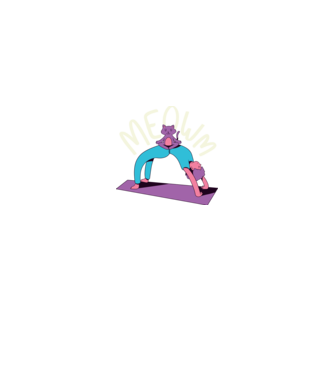 Meowm - Pisică Yoga model albastru închis pe tricou