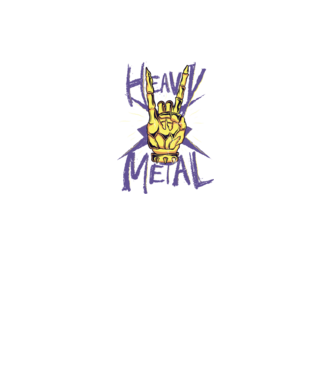 Heavy Metal model negru pe tricou