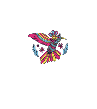 Mandala Colibri model negru pe tricou