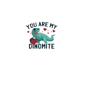 You are my Dinomite tricou cu dinozaur și inimă model alb pe tricou