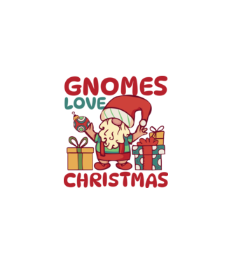 Gnomes LOVE Christmas model alb pe tricou