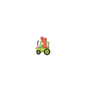 Tractor dinozaur model gri pe tricou