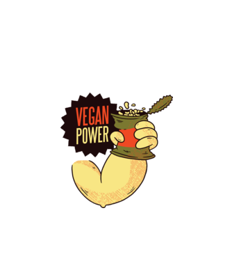 Putere vegan model negru pe tricou
