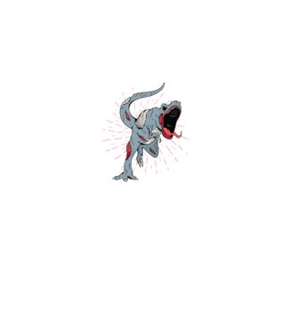 T-rex Zombie model alb pe tricou