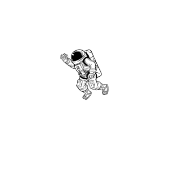 Astronaut model negru pe tricou