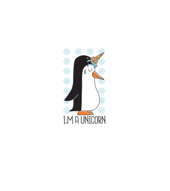 'I''m a Unicorn - Pinguin Unicorn' model albastru deschis pe tricou