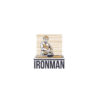 Ironman Om care calcă (montează metal) model alb/roșu pe tricou