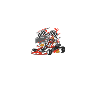 Gokart model negru pe tricou