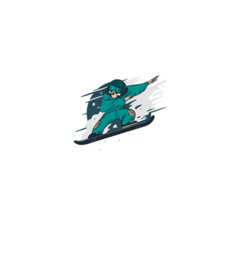 Schelet Snowboard DAB model albastru deschis pe tricou