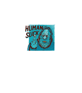Human Suck - Yeti spune tricou amuzant antisocial model alb pe tricou