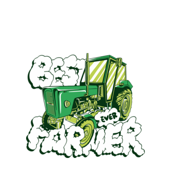 Best Farmer Ever cu Tractor model alb pe tricou