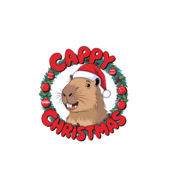 Cappy Christmas 1 model alb pe tricou