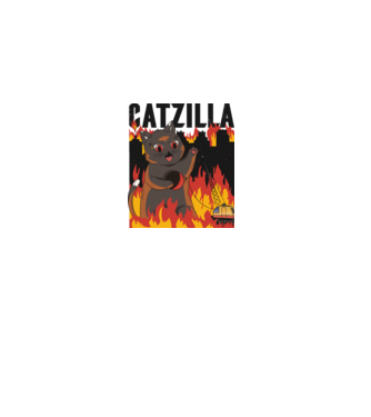 Anime Catzilla model alb pe tricou