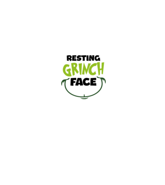 Resting Grinch face model alb pe tricou
