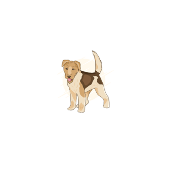 Fox Terrier model albastru jeanși pe tricou