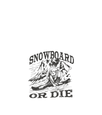 Maimuță Snowboarder model alb pe tricou