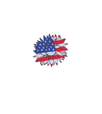 Floarea-soarelui americană Usa Sunflower model alb pe tricou