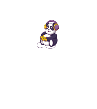 Gamer Panda model alb pe tricou