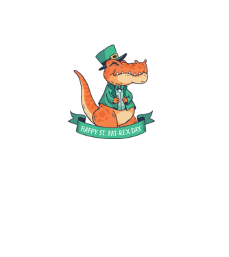 Dinozaur Sfântul Patrick model verde pe tricou