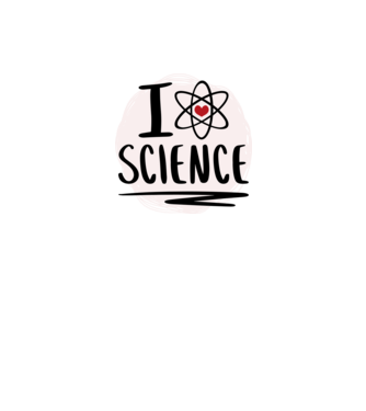 I Love Science știință model negru pe tricou