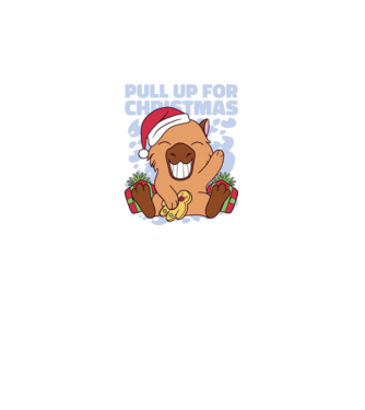 Pull up for christmas Capybara model alb pe tricou